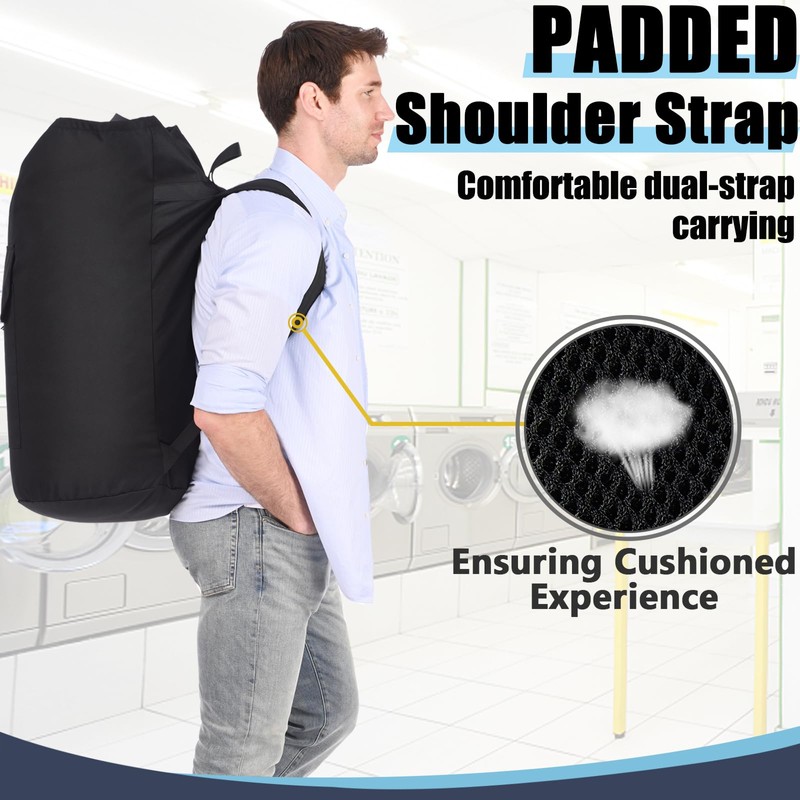 Laundry Bag Backpack 115L, College Laundry Backpack with Straps, Laundry