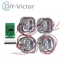 Hidden Sensor 히든센서 HX711 AD 모듈 바디 셀 계량 센서 압력 남녀노소 체중계 무게추 측정 4개 50kg [1set] Hidden Sensor HX711 AD Module Body Cell Weighing Sensor Pressure Weight Scale for All Ages 4 Pieces 50kg [1 set]