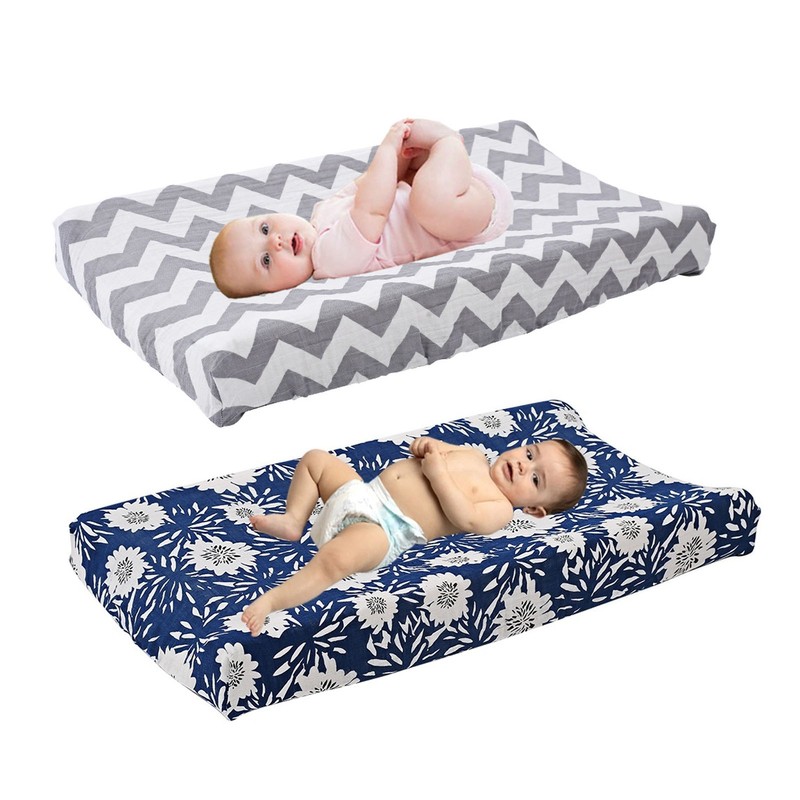 2Pcs Baby Crib Sheets Cotton Yarn Detachable Print Fitted Crib
