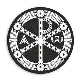 2 x 10cm Ancient Christian Symbol Vinyl Stickers - Jesus Christ Alpha Omega Sticker #70864