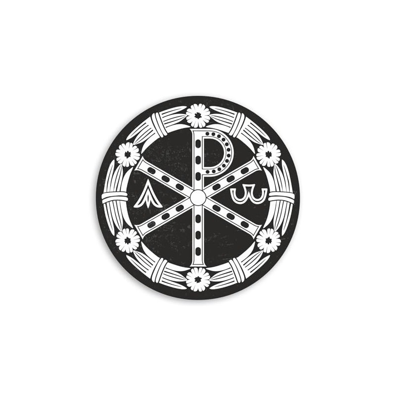 2 x 10cm Ancient Christian Symbol Vinyl Stickers - Jesus