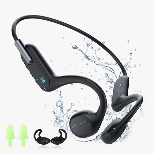HIFI WALKER Waterproof MP3 Player Underwater Swimming Headphones IPX8 Waterproof 32G Music Player, Bluetooth 5.3 Open Ear Bone Conduction Headphones for Running, Cycling, Swimming
