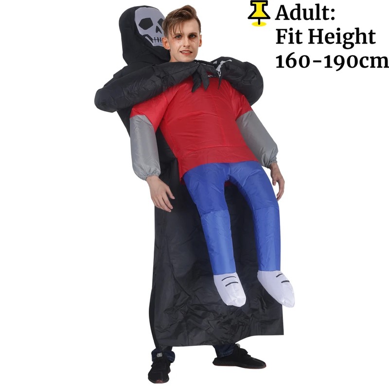Inflatable Ghost Costume for Adults – Funny Black Robe Halloween