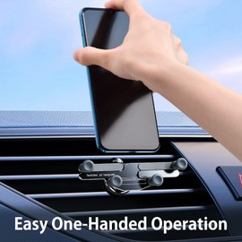 OATSBASF Kfz-Handyhalterung, Freisprecheinrichtung, Schwerkraft-Lüftungsschlitz-Autohalterung, geeignet für Handys unter 7 Zoll (X03-Schwarz)