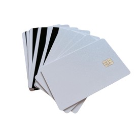 Customized SLE4442 Chip Pearl White Background Smart Contact IC Cards (NOT Normal White) with 2 Track Hi-Co Magnetic Stripe PVC Blank Card 10pcs by XCRFID