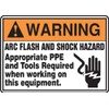 Accuform MELC361VP Plastic Safety Sign,"Warning ARC Flash and Shock Hazard