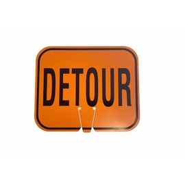 Plastic Traffic Cone Top Sign - DETOUR