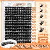 Lash Clusters, Thick 200D Volume Eyelash Clusters 10-18mm, Soft Lightweight