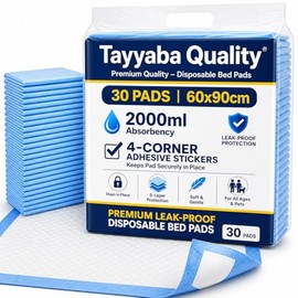 Disposable Incontinence Bed Pads 60x90cm, 30 Pack