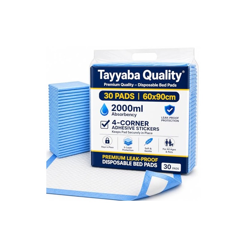 Disposable Incontinence Bed Pads 60x90cm, 30 Pack