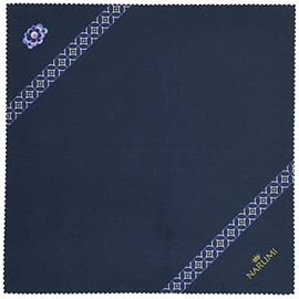 Narumi NA-4 Eyeglass Wipes, Blue, Eyeglass Cloth, Knitted, Made in Japan, Floral Pattern