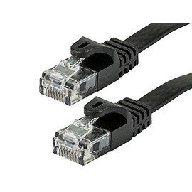 Monoprice Flat Cat6 Ethernet Patch Cable - 0.5 Feet - Black, Snagless RJ45, Flat, 550MHz, UTP, Pure Bare Copper Wire, 30AWG - Flexboot Series