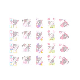 Its a Girl Elephant Baby Shower Nursery Design #2 Nail Art Decals - Waterslide Nail Decals (Adult XLarge 0.6" inches)