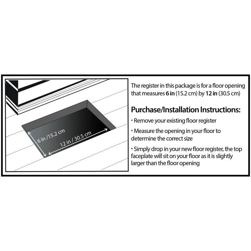 Decor Grates AJH612-A Oriental Floor Register, 6" by 12", Antique