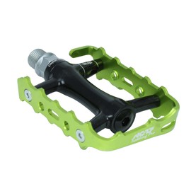 NC-17 Trekking Pro Pedale Pro Aluminium Trekking Pedale / Fahrrad Pedale MTB / Mountainbike Pedal / mit Reflektoren / Kugellager + Cr-Mo Achse / Gewicht 251g pro Paar, schwarz-grün