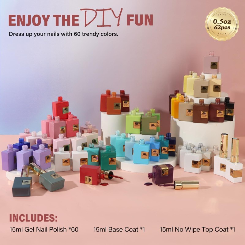 60 Colors Gel Nail Polish Set