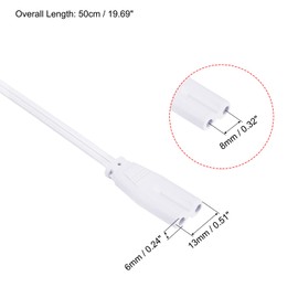 MECCANIXITY Lamp Connecting Wire for T4 T5 T8 LED Tubing, 50cm 2 Pin Double End Light Link Cords Extension Cable Pack of 8