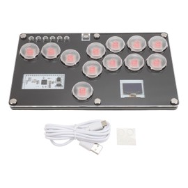 All Button Arcade Controller 12 Keys Supports Hot Swap and SOCD Mini Arcade Keyboard with Turbo and Custom RGB for Android PC