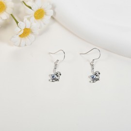 YFN Sloth Gifts Earrings Sterling Silver Leverback Sloth Heart Dangle Drop Earrings Sloth Jewelry for Women