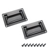 Tsnamay 2Pcs Black Recessed Pull Handle,Zinc Alloy Flush Lift Recessed