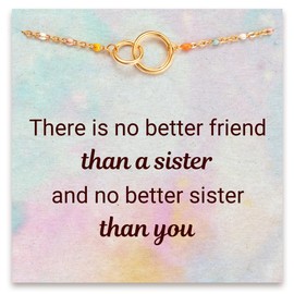 STORYJEWELLERY Bracelets for Women, Sister Bracelet Gifts, Sister Gifts, Sister Christmas Gifts for Girl, Bracelet for Sister from Sister, Sister Birthday Gifts, Gold Plated Charm Bracelet(01, S925)