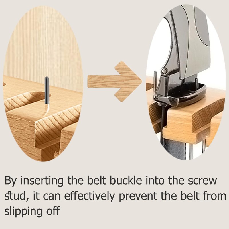 Wooden Belt Hanger for Closet 2-in-1 Wall Mount Belt Organizer