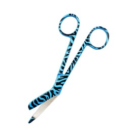 Cynamed Lister Bandage Scissors 5.5", Made of Premium Quality Stainless Steel Ideal Gift for Nurses, Medical Students, Paramedics, Doctors, Home Stainless Steel (Zebra, Blue)