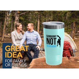 Swimmer Teal Edition Viking Tumbler 20oz - Sunburnt not heartburnt. - Triathletes Tri Women Cycling Running Swimming Race Marathon