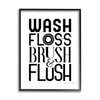 Stupell Industries Bathroom Terms Wash Floss Brush Flush Minimal Text,