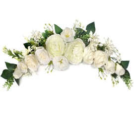 婚礼の儀式装飾 人工スワッグ OrgMemory 造花 70cm 1本 結婚式リース 壁飾り花 飾りドアデコレーション 家テーブル 結婚 飾り用 撮影用 (白い)