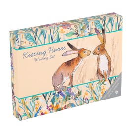 TGSC | Kissing Hares Gifted Stationery Letter Writing Sets | Ballpoint Pen with 32 x A5 Letter Paper Sheets & 16 x envelopes | Writing paper & envelopes | Letter Writing Set & 2 sheets of letter seals