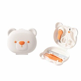 Juego de 4 Cortaúñas para Bebé, Lima de Uñas y Tijeras de Seguridad, Kit de Cuidado para Bebés Recién Nacidos, Diseño de Oso con Protector para Dedos