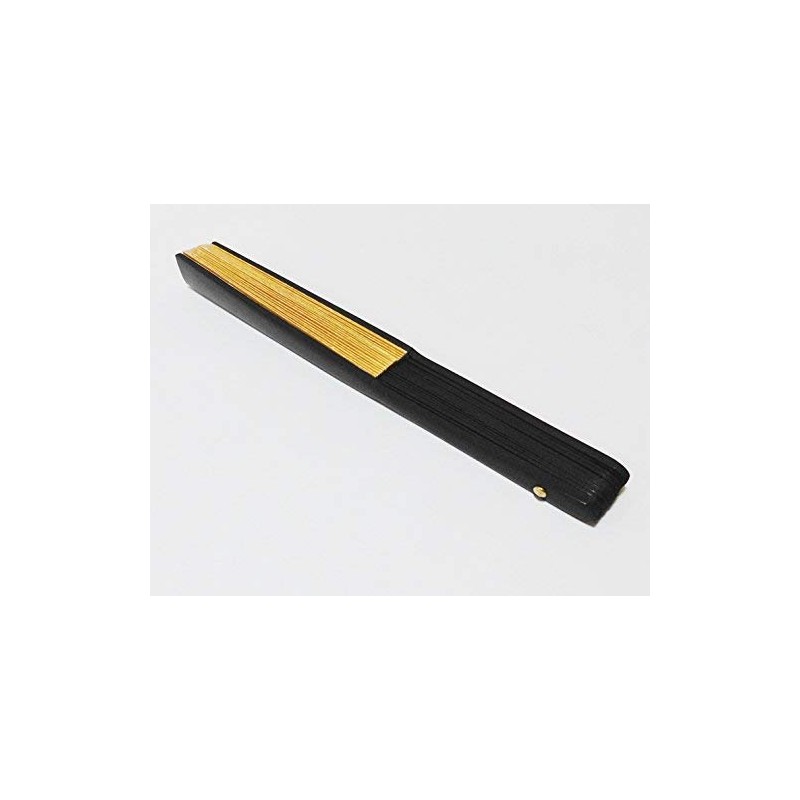 Z412 Double-sided Golden Fan, Cosplay, Black Bones, Length 9.1 inches