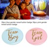 HERCHR Pack of 60 Gender Reveal Buttons Pins, Boy Girl