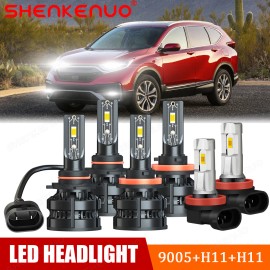SHENKENUO For 2020 2021 Honda CR-V LED Headlights High&Low Beam+Fog lights Bulbs Kit Combo