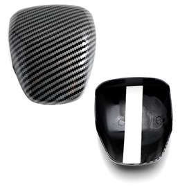 iJDMTOY Gloss Black Carbon Fiber Twill-Weave Pattern Shift Knob Cover Trim Compatible with Kia 2018-2023 K8 Stinger