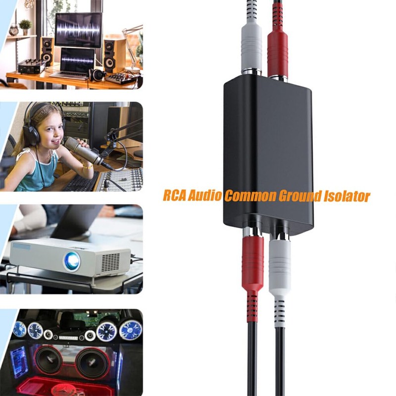 SUIOPPYUW Metal RCA Noise Isolator Hum Elimina-tor Audio Loop Noise