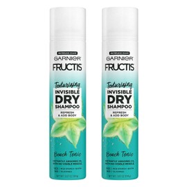 Garnier Haircare Fructis Style Texturizing Invisible Dry Shampoo Beach Tonic, powered by Rice Starch to Instantly Absorb Oil and Biotin to Volumize and Texturize, Silicone Free (Packaging May Vary)2PK