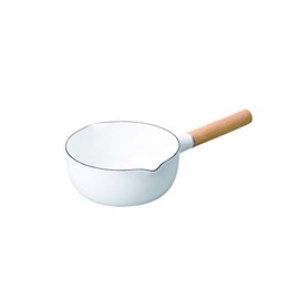 Pearl Metal Clevia Enamel Bevel Pot 18cm White