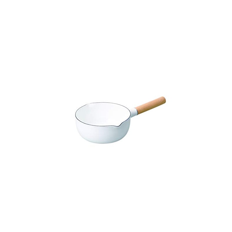 Pearl Metal Clevia Enamel Bevel Pot 18cm White