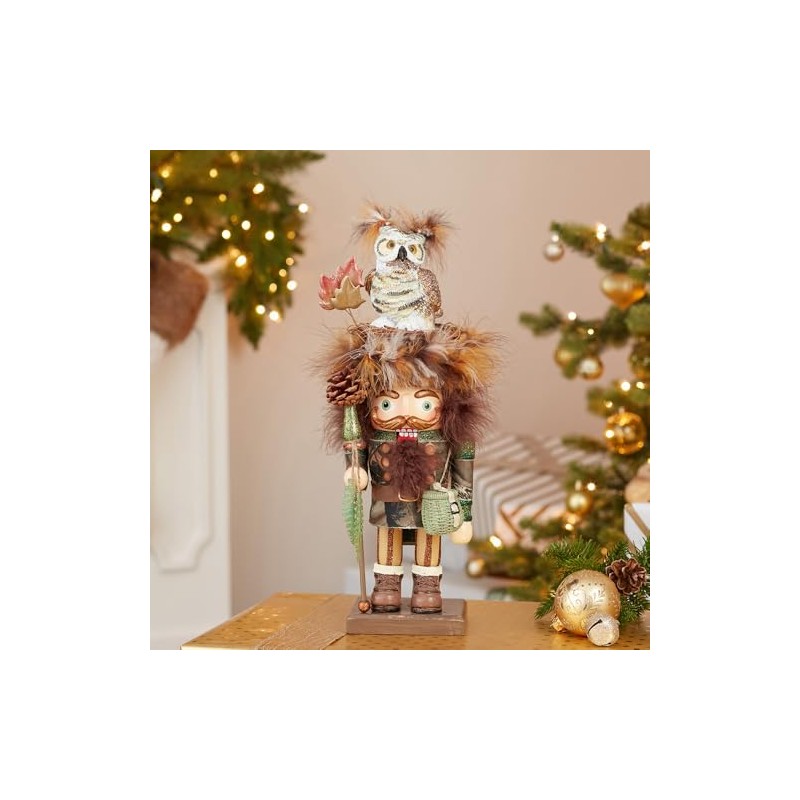 Kurt Adler 16-Inch Hollywood Woodsman Nutcracker with Owl Hat