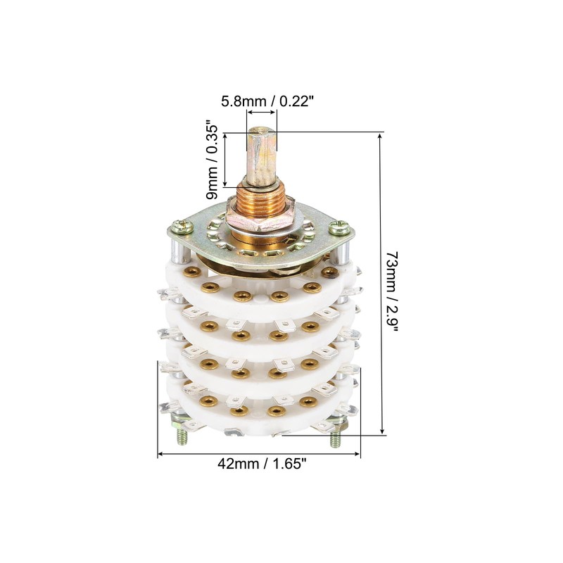 MECCANIXITY 4P8T Rotary Switch 4 Pole 8 Position Band Selector