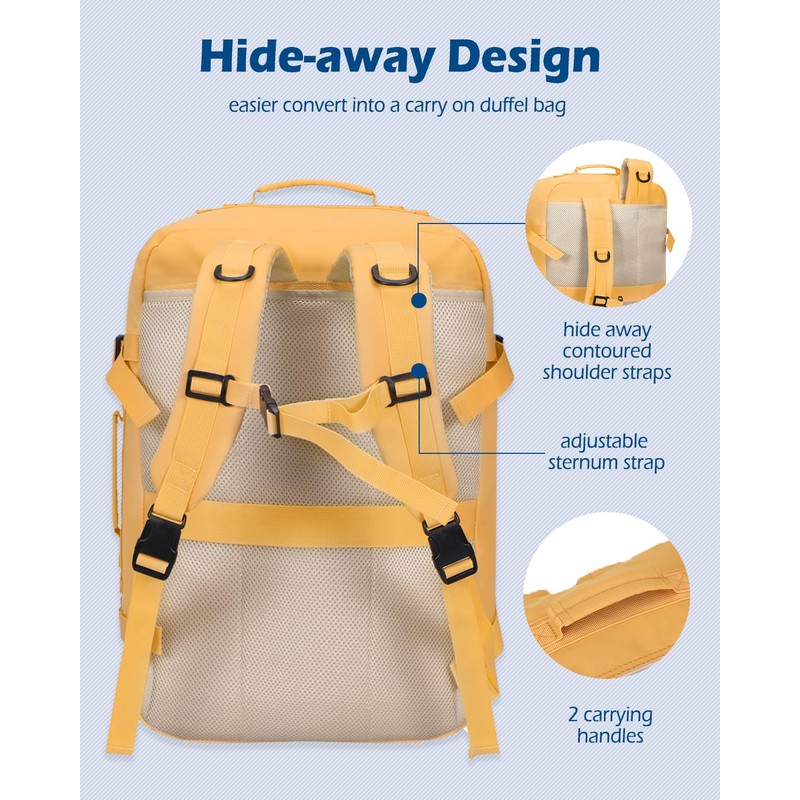 Hynes Eagle Carry on Backpack 38L Large Travel Backpack Flight