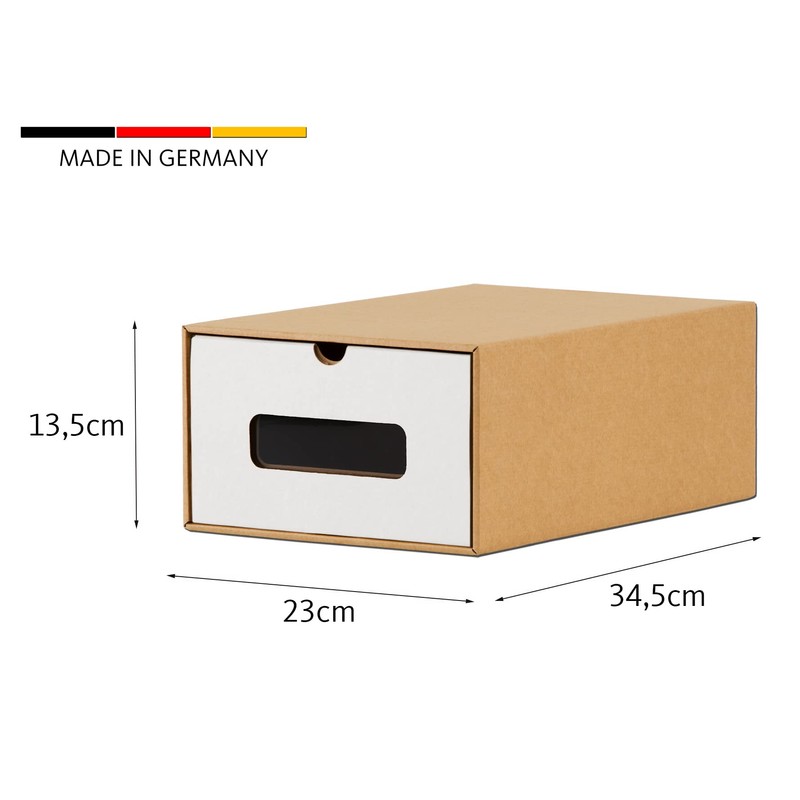 BigDean 20x Shoe Storage Brown / White with Viewing Window
