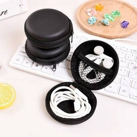 Round Mini Pouch Square Hard Earphone USB Storage Case / 원형 미니파우치 스퀘어 하드 이어폰 USB 보관 케이스