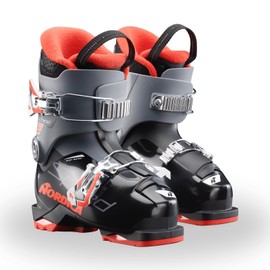Nordica Junior Speedmachine J2 Ski Boots | Durable Comfortable Warm Downhill Ski Boots with 2 Buckles & Weight Adjuster, Black/Anthracite/Red, Size: 19.5