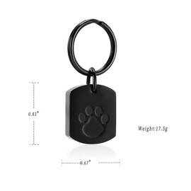 Minicremation Cremation Jewelry Urn Necklace for Ashes for Pet, Paw Print Memorial Ash Jewelry, Keepsake Pendant for Pet's Cat Dog's Ashes with Filling Kit (Black-K)