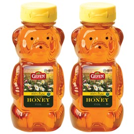 Gefen US Grade A Honey Bears, 12oz (2 Pack) 100% Clover Honey, No Fillers, Gluten Free