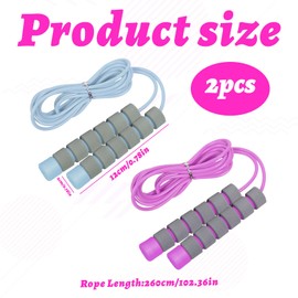 Skipping Rope Kids,2 PCS Adjustable Jkids Skipping Rope,2.6m Skipping Rope for Kids with Skin-Friendly Foam Handles,Soft Jump Rope for Kids Skipping Ropes Age 5-9 Year Exercise Workout Outdoor