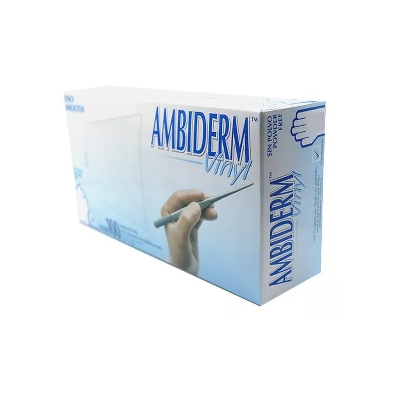 Ambiderm Guante De Vinil Libre De Polvo Ambiderm C/100 Pzas